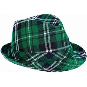 Fedoras St. Patrick's Day Plaid Fabric Fedora or Beret - Fedora - C1194E0MUSZ $11.22