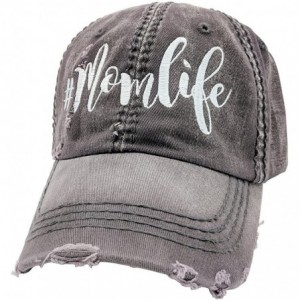 Baseball Caps Women's- Customizable- Momlife Embroidered Baseball Cap - Grey/Customized - CK18CS97ZW5 $55.33