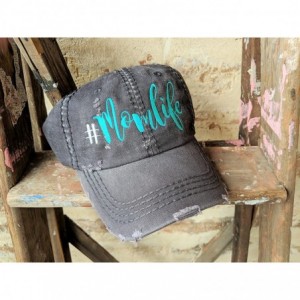 Baseball Caps Women's- Customizable- Momlife Embroidered Baseball Cap - Grey/Customized - CK18CS97ZW5 $24.67