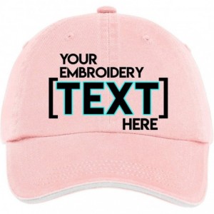 Baseball Caps Custom Embroidered Ladies Hat - ADD Text - Personalized Monogrammed Cap --Light Pink/ White - C018DXKQCES $20.22