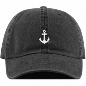 Baseball Caps Anchor Baseball Hat- Embroidered Dad Cap- Unstructured Soft Cotton- Adjustable Strap Back (Multiple Colors) - C...
