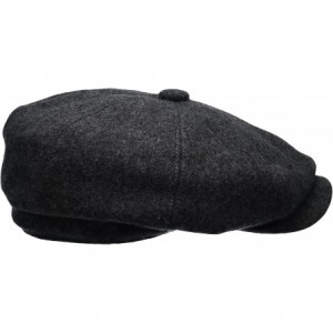 Newsboy Caps Men's Premium 8 Panel Wool Blend Newsboy Ivy Hat with Socks. - Deep Charcoal - CH12O2TGPO2 $22.28