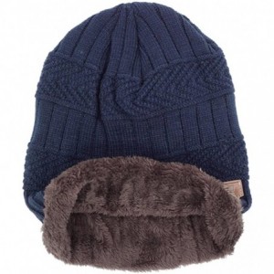 Skullies & Beanies Women's Beanie Hat Scarf Set Knit Warm Thick Winter Snow Skull Caps - Blue - CP1857LK5KI $11.33
