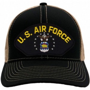 Baseball Caps US Air Force Hat/Ballcap Adjustable One Size Fits Most - Mesh-back Black & Tan - CP18OL8IRXA $42.60