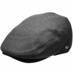 Newsboy Caps Men's Premium Wool Blend Classic Flat IVY newsboy Collection Hat - Charcoal Flat Ivy - C618789SWOL $38.16