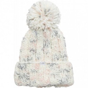 Skullies & Beanies Opal Space Dye Chunky Pom Beanie Winter Hat - White - CB18YNG4ZS7 $37.53