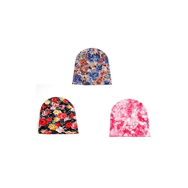 Skullies & Beanies 3 pcs Women's Winter Fashion Beanie Collection - 404hb-rd + 403hb-bl + 406hb-pk - CV11R479XLB $14.43