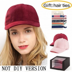 Baseball Caps Baseball Cap with Buttons for Hanging Dad Hat for Women Men Faux Suede Cap 2Pack - C618MGLDZTC $26.35