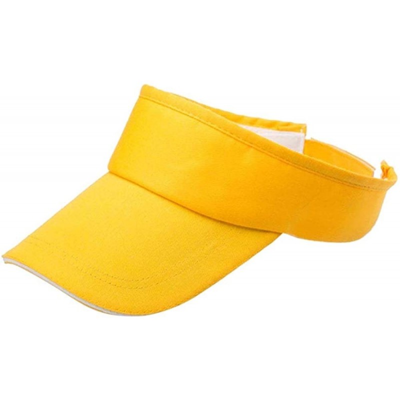 Visors Sun Sports Visor Men Women-Cotton Cap Hat-Baseball Cap - Ye - C4196MYO2RM $6.65