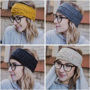 Cold Weather Headbands Womens Ear Warmers Headbands Winter - Confetti- Black+oatmeal(2 Pack) - C618XS9D5CH $11.61