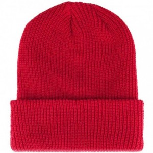 Skullies & Beanies White American Flag Embroidered Patch Ribbed Cuffed Knit Beanie - Red - C8187GMS88D $19.32
