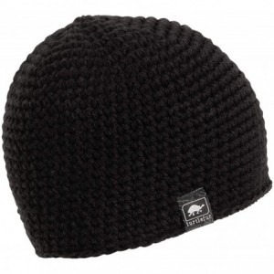 Skullies & Beanies Men's Collins Fleece Lined Classic Hand Crocheted Beanie - Black - CM113TZX27D $32.97