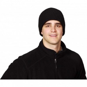 Skullies & Beanies Men's Collins Fleece Lined Classic Hand Crocheted Beanie - Black - CM113TZX27D $32.97