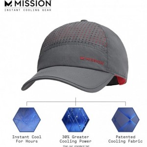 Baseball Caps Max Cooling Laser Cut Performance Hat- Unisex Baseball Cap- Cools When Wet - Charcoal/Teaberry - CG180ARLX3T $2...