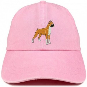 Baseball Caps Boxer Embroidered Dog Theme Low Profile Dad Hat Cotton Cap - Pink - C912I2JJ96X $16.51