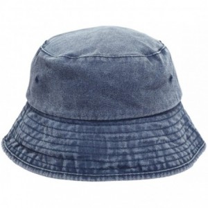 Sun Hats Bucket Hats for Men Women- Packable Outdoor Sun Hat Travel Fishing Cap - 1-blue(washed Denim) - CV18EXOGM9C $15.35