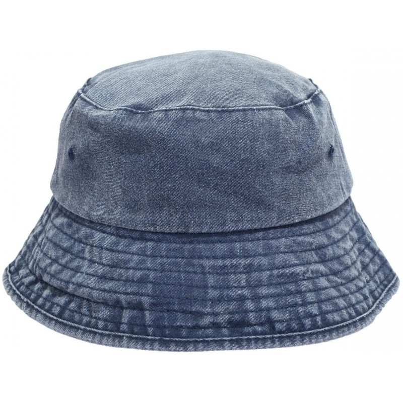 Sun Hats Bucket Hats for Men Women- Packable Outdoor Sun Hat Travel Fishing Cap - 1-blue(washed Denim) - CV18EXOGM9C $15.35