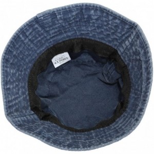 Sun Hats Bucket Hats for Men Women- Packable Outdoor Sun Hat Travel Fishing Cap - 1-blue(washed Denim) - CV18EXOGM9C $15.35