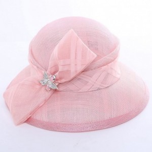 Bucket Hats Women Hat Summer Hats Sinamay Bow (Pink) - CO11AJ9P0R1 $37.47