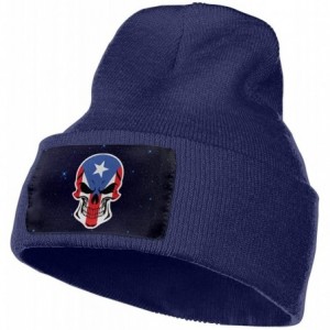 Skullies & Beanies Puerto Rican Flag Skull Men Women Knit Hats Stretchy & Soft Beanie Cap Hat Beanie - Navy - C018LXDCTHT $15.01