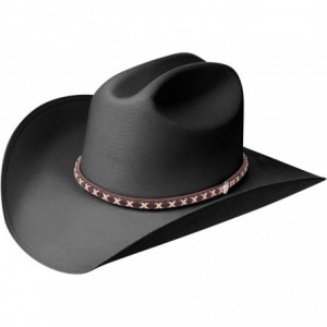 Cowboy Hats Faux Western Style Pinch Front Canvas Cowboy Cowgirl Hat - Classic Black - CS18032M9XK $24.98