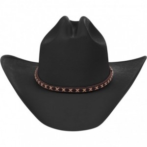 Cowboy Hats Faux Western Style Pinch Front Canvas Cowboy Cowgirl Hat - Classic Black - CS18032M9XK $24.98