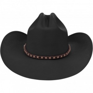 Cowboy Hats Faux Western Style Pinch Front Canvas Cowboy Cowgirl Hat - Classic Black - CS18032M9XK $24.98