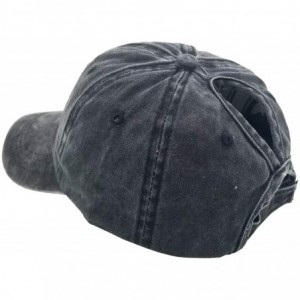 Baseball Caps Washed Mesh Ponytail Hat Distressed Women Baseball Cotton - Black - C118I29HYW5 $11.76