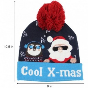 Skullies & Beanies LED Lighted Christmas Hats- Light Up Christmas Santa Flashing Beanie- Ugly Xmas Sweater Accessories Blue -...