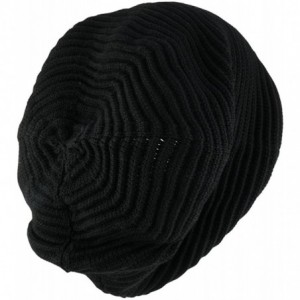 Skullies & Beanies Deep Crown Style Rasta 100% Cotton Beanie Hat - Black - CG17YEYRR0S $27.87