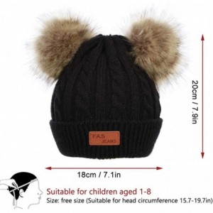 Skullies & Beanies Winter Beanie Hats Baby Warm Detachable Pom Hat Knit Beanie for Toddler Kids Girls Boys - Black - CE18AQ25...