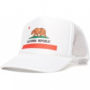 Baseball Caps California Flag Cali Unisex-Adult One Size Trucker Hat Cap (White/White) - C211T57X0BR $22.75