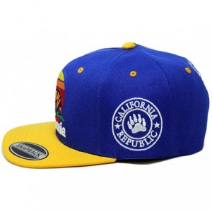 Baseball Caps California Republic Bear Logo Snapbacks Flat Brim Adjustable Snapback Hat Cap - Blue Yellow 02 - CY196XG98EN $1...