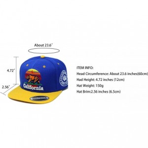 Baseball Caps California Republic Bear Logo Snapbacks Flat Brim Adjustable Snapback Hat Cap - Blue Yellow 02 - CY196XG98EN $1...