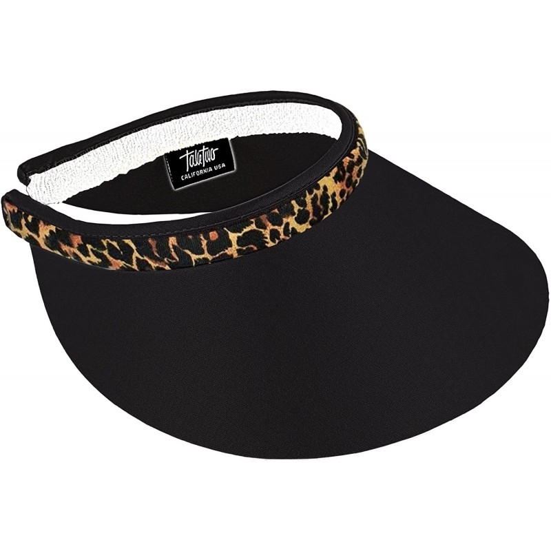 Visors Women's Large Brim Clip On Visor - Black/Panther - CD17YEGWEKY $23.32