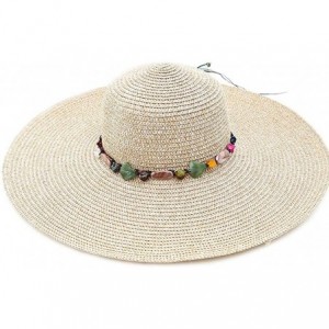 Sun Hats Women' s Summer Pure Sunshade Straw Cap Floppy Big Bow Knot Beach Sun Hat 002 - Khaki-flowers - C918WILXK70 $6.98