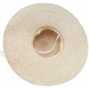 Sun Hats Women' s Summer Pure Sunshade Straw Cap Floppy Big Bow Knot Beach Sun Hat 002 - Khaki-flowers - C918WILXK70 $6.98