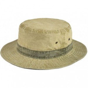 Newsboy Caps Men Washed Cotton Panama Bucket Hat Packable Summer Travel Fishing Boonie Cap - Khaki - CQ186L7WC7D $15.11