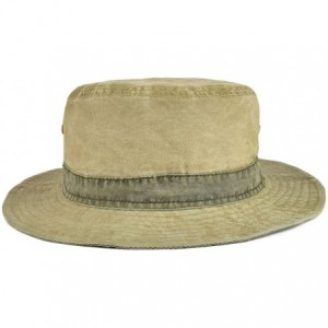 Newsboy Caps Men Washed Cotton Panama Bucket Hat Packable Summer Travel Fishing Boonie Cap - Khaki - CQ186L7WC7D $15.11