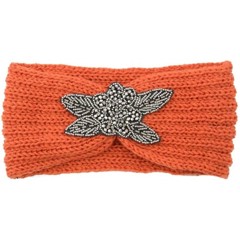 Cold Weather Headbands Chunky Headbands Warmers Crochet - Orange - CN192HIUM6T $6.32