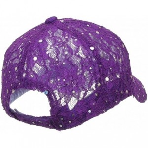 Baseball Caps Women's Lace Sequin Casual Bling UV Protection Vented Baseball Cap - Purple - CB11UOTBJVD $11.03