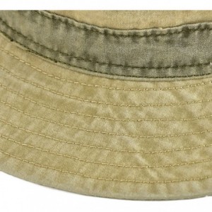 Newsboy Caps Men Washed Cotton Panama Bucket Hat Packable Summer Travel Fishing Boonie Cap - Khaki - CQ186L7WC7D $15.11