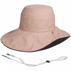 Sun Hats Women's Wide Brim Bucket Hats Travel Casual Cute Beach Sun Hat Fashion Double-Sided Fisherman Cap with Chin Strap - ...