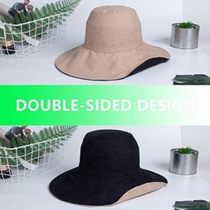 Sun Hats Women's Wide Brim Bucket Hats Travel Casual Cute Beach Sun Hat Fashion Double-Sided Fisherman Cap with Chin Strap - ...