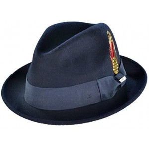 Fedoras Blues Trilby Crushable Fedora Hat - Navy - CE112NVO69R $34.75