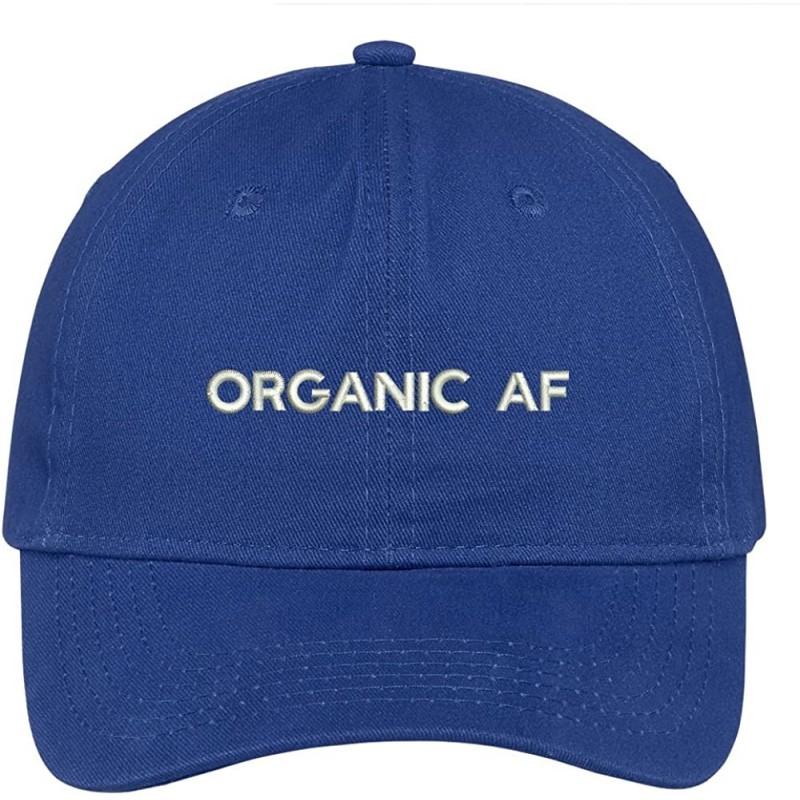 Baseball Caps Organic AF Embroidered Cap Premium Cotton Dad Hat - Royal - CB182OODIE4 $22.15