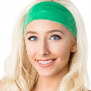 Headbands Adjustable & Stretchy Crushed Xflex Wide Headbands for Women Girls & Teens - Crushed Green - C712O6IV55X $12.07