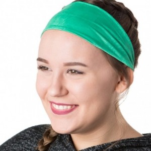 Headbands Adjustable & Stretchy Crushed Xflex Wide Headbands for Women Girls & Teens - Crushed Green - C712O6IV55X $22.59