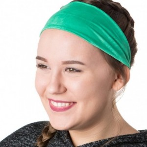 Headbands Adjustable & Stretchy Crushed Xflex Wide Headbands for Women Girls & Teens - Crushed Green - C712O6IV55X $12.07