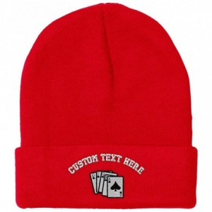 Skullies & Beanies Custom Beanie for Men & Women Bridge Hand Embroidery Acrylic Skull Cap Hat - Red - CO18ZS3SC93 $21.14